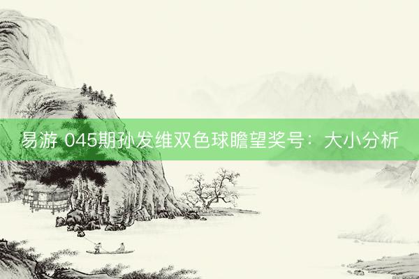 易游 045期孙发维双色球瞻望奖号：大小分析